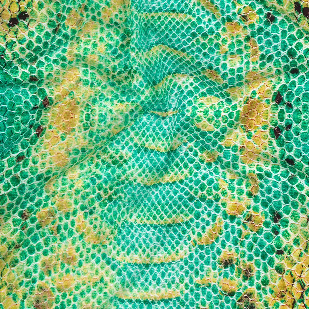 Compression Swimwear Tricot, UV Protective with Aloe Vera Microcapsules - Arcadia and Yellow Python - Caye Collection - Joann Fabrics