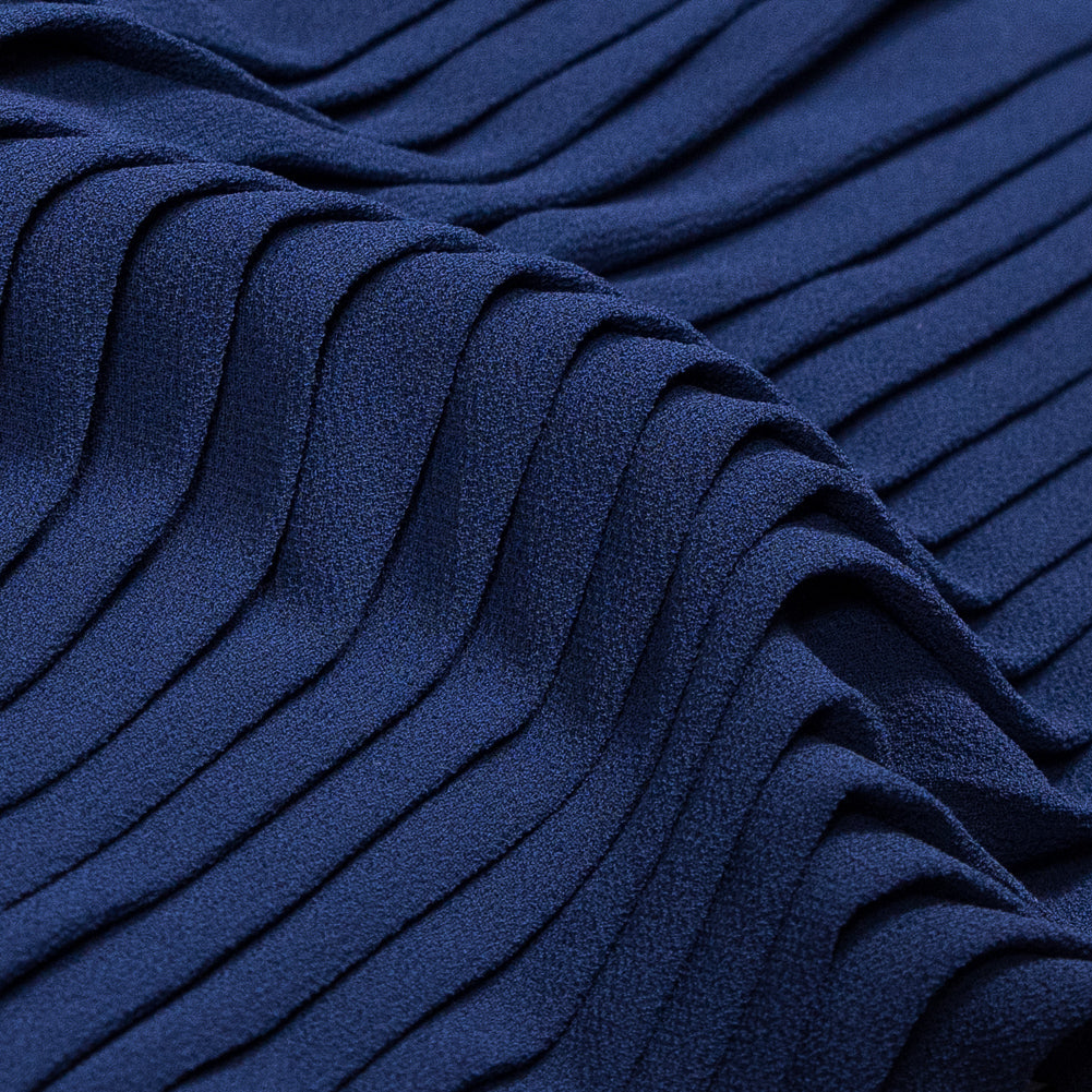 Accordion Pleated Chiffon - Blue Print - Etereo Collection - Joann Fabrics