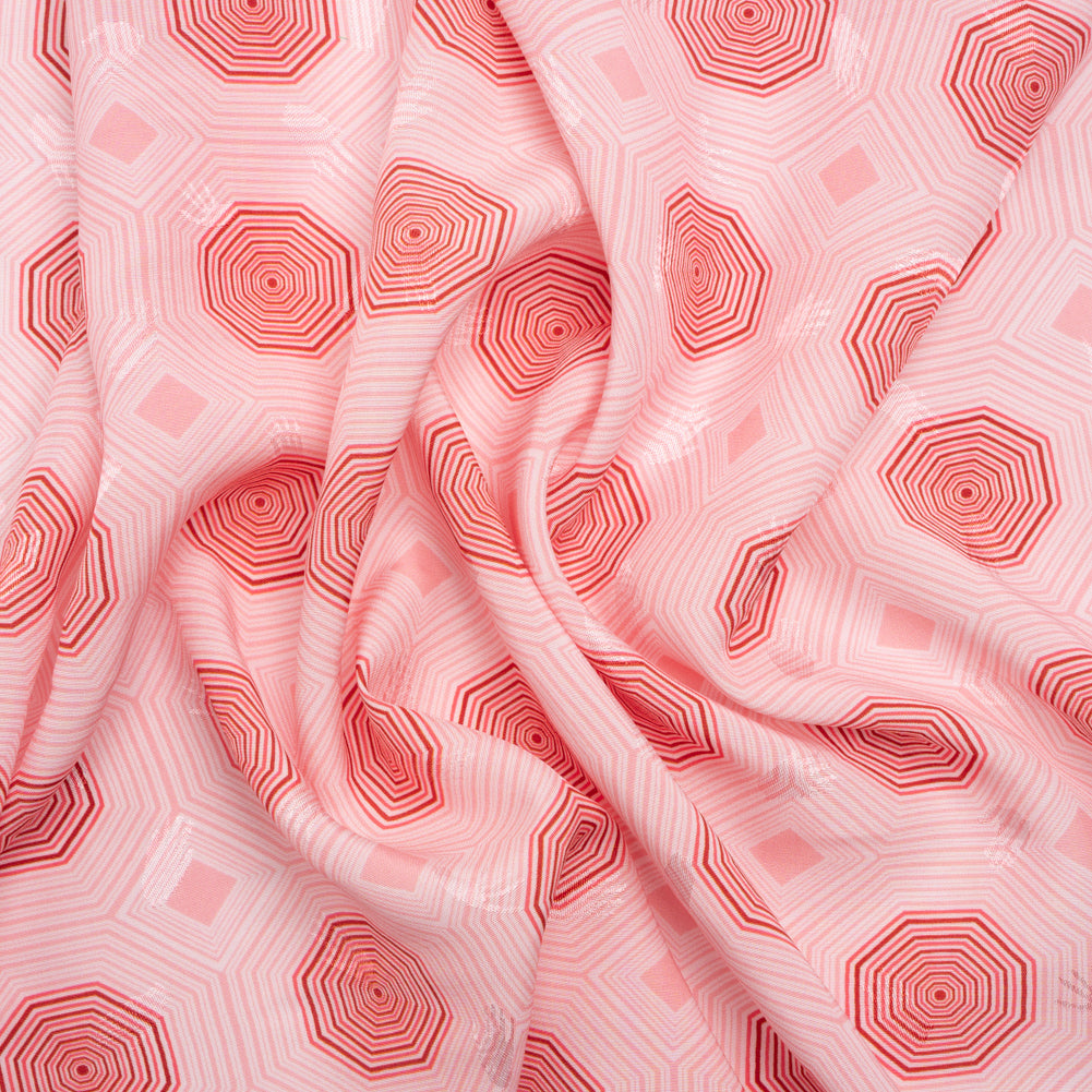 Hands Viscose Jacquard Print - Pink Geometric - Mood Exclusive Retro Reverb - Joann Fabrics