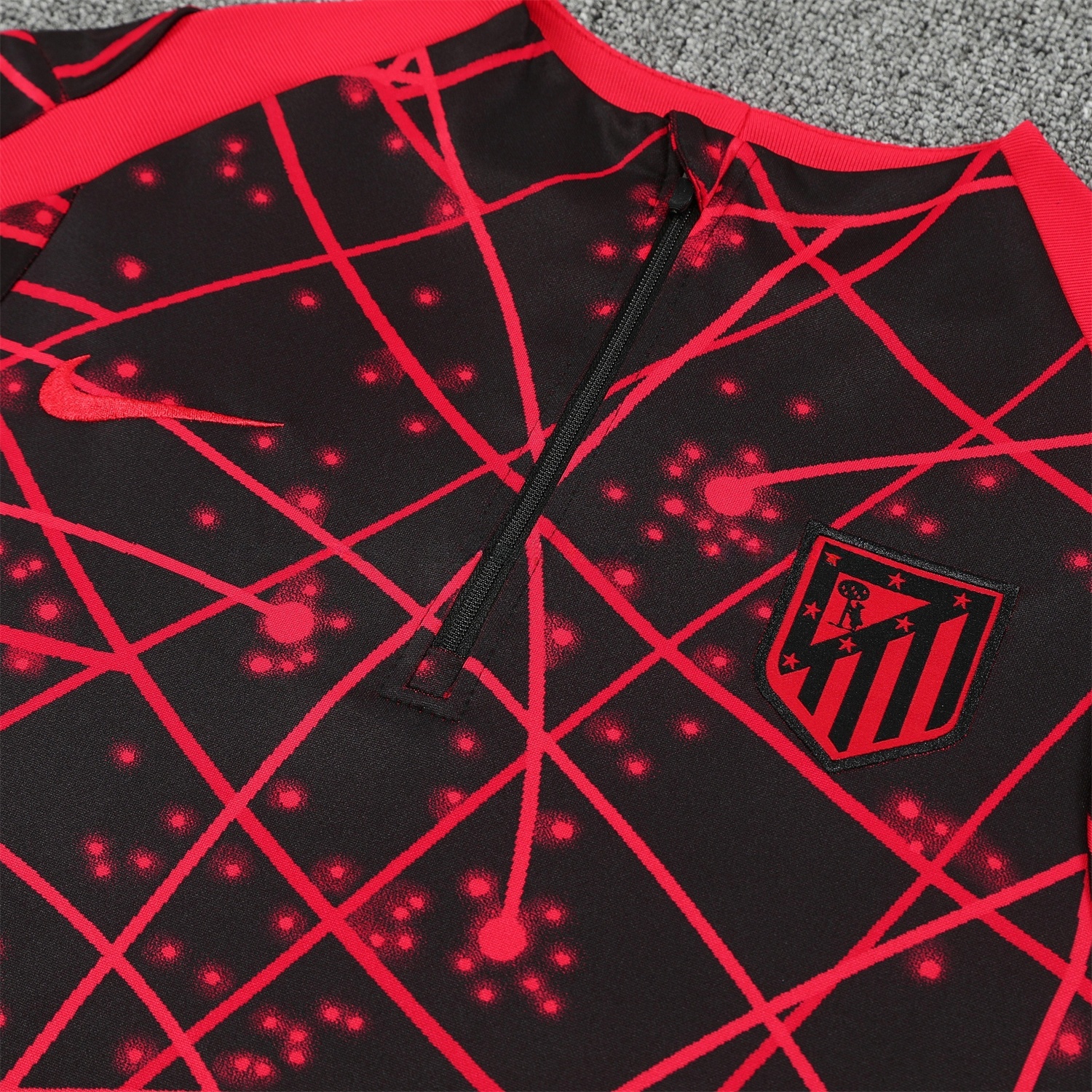 Atletico Madrid 25-26 Long Sleeves Training Set - Red Top & Black Pants - UnitedFutballJersey
