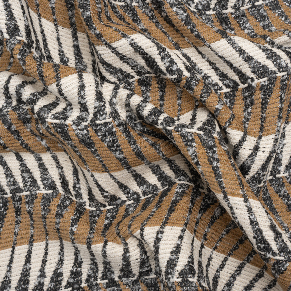 Mudstone Geometric Chevrons and Stripes Upholstery Boucle Jacquard - Joann Fabrics