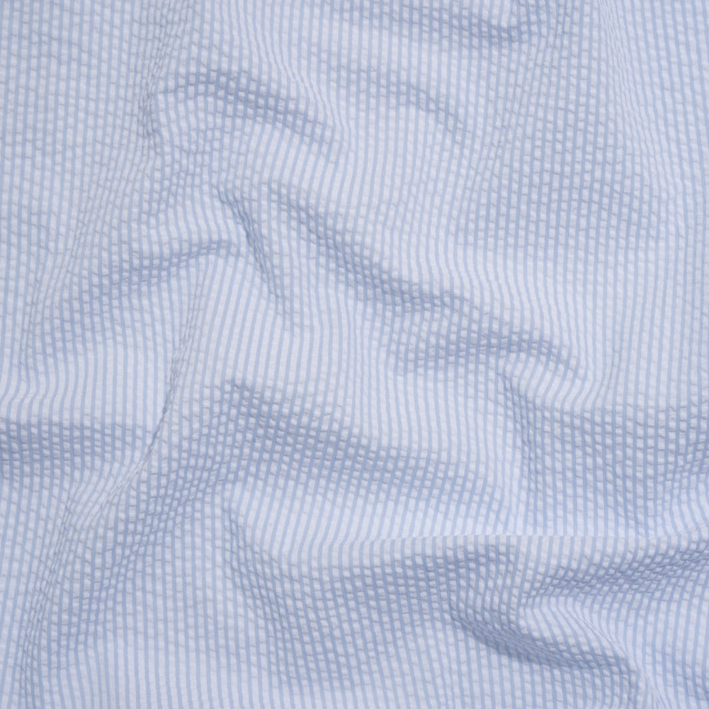 Polyester and Cotton Seersucker - Blue and White Candy Stripes - Wylie Collection - Joann Fabrics