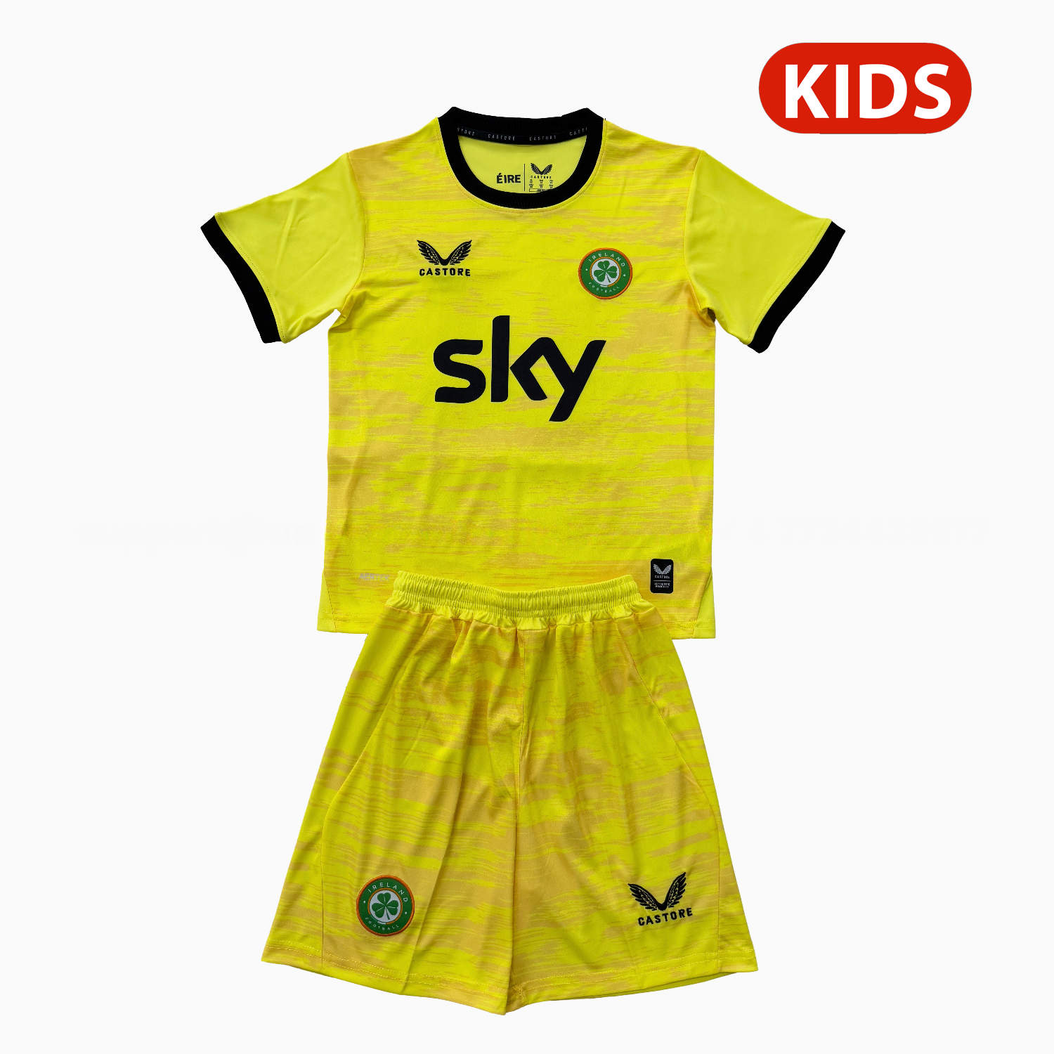 Ireland 2026 Yellow Goalkeeper Kids Kit - UnitedFutballJersey