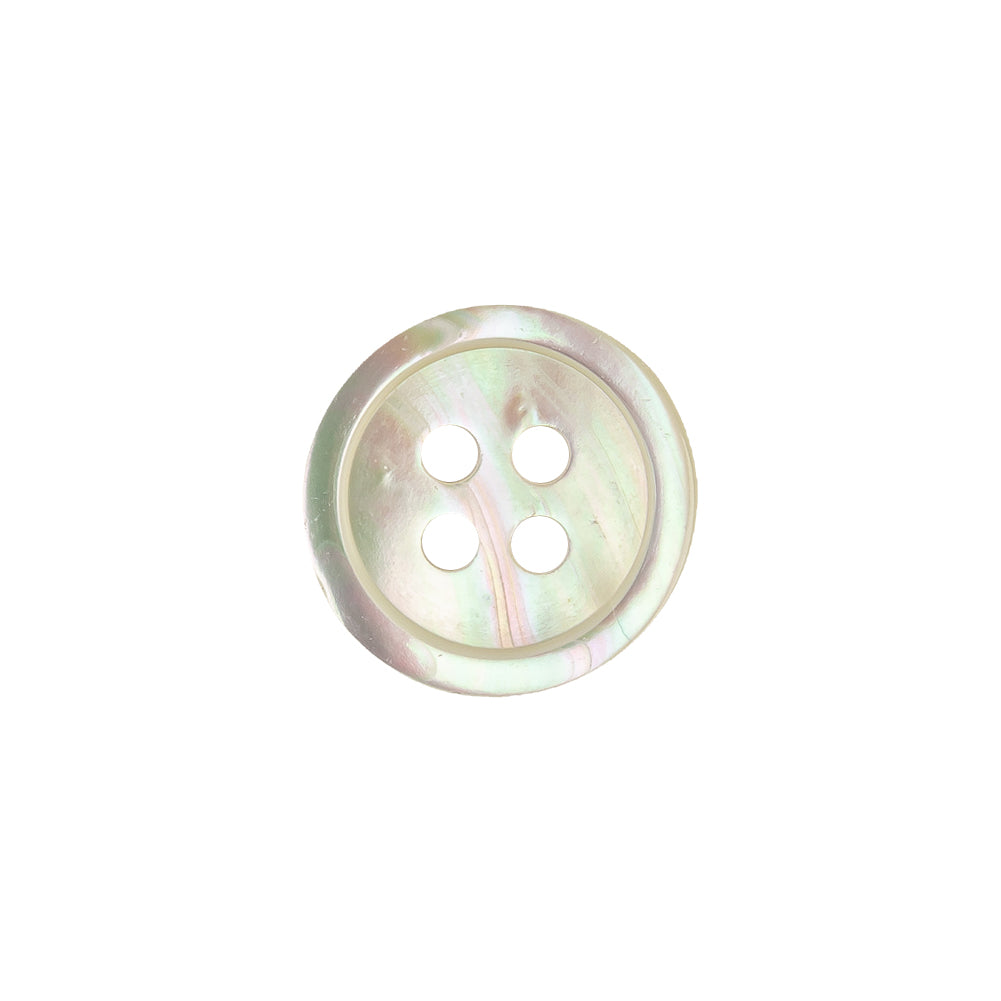 Light Beige Iridescent Narrow Rimmed 4-Hole Plastic Button - 24L/15mm - Joann Fabrics