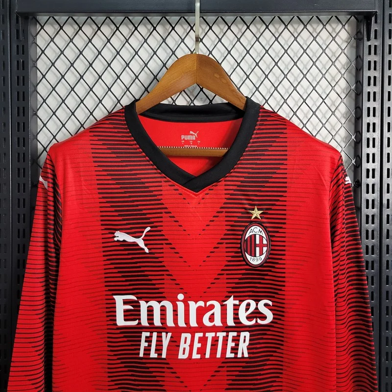 2023/2024 AC Milan Home Jersey Long Sleeve