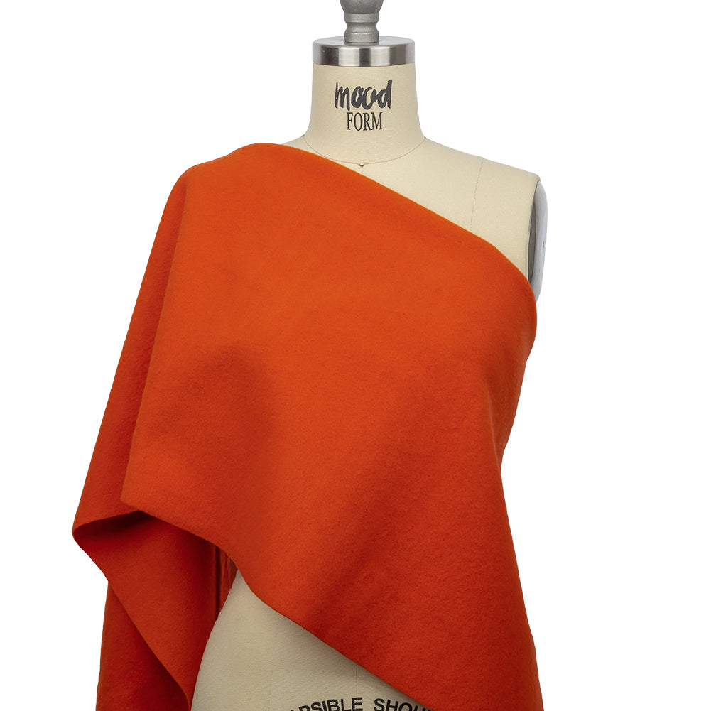 Wool and Cashmere Coating Made in Italy - Red Orange - Alberini Collection - Joann Fabrics