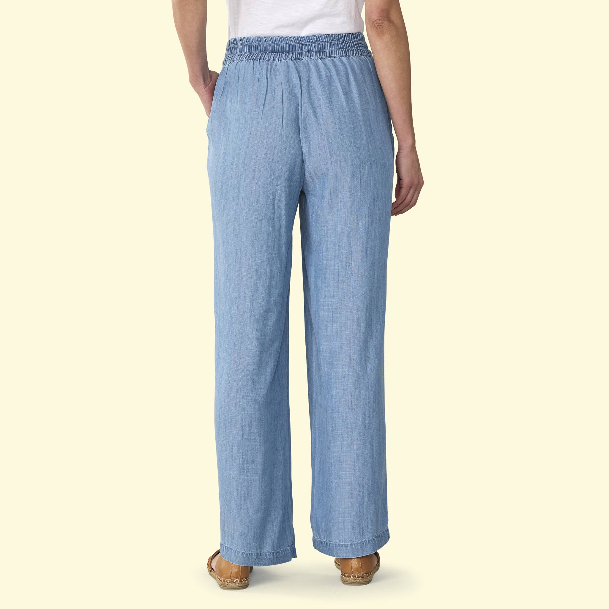 Wide-Leg Pull-On Pants, Soft & Drapey, Angled Front Pockets - Northstyle Catalog