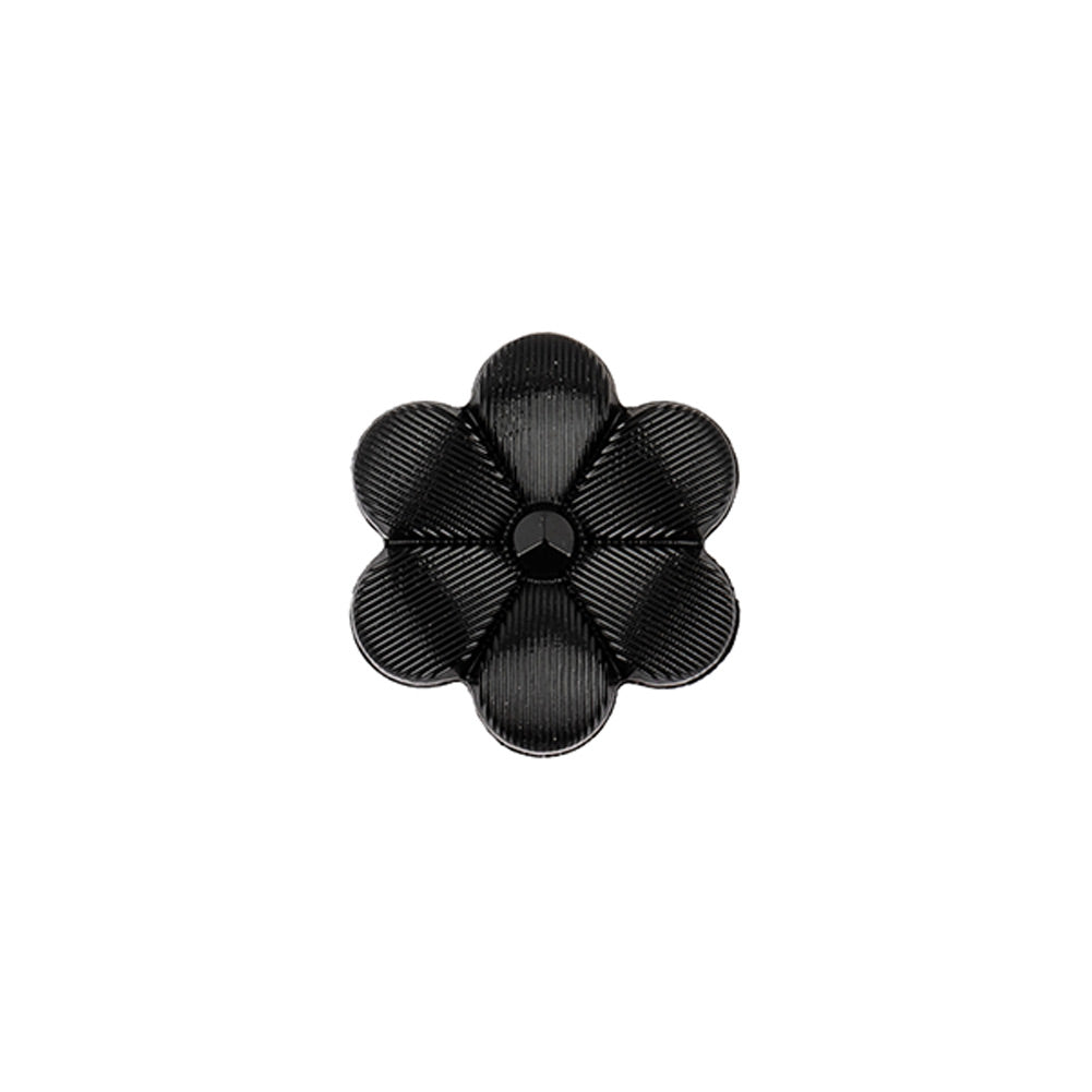 Italian Black Flower Shank Back Nylon Button - 24L/15mm - Joann Fabrics