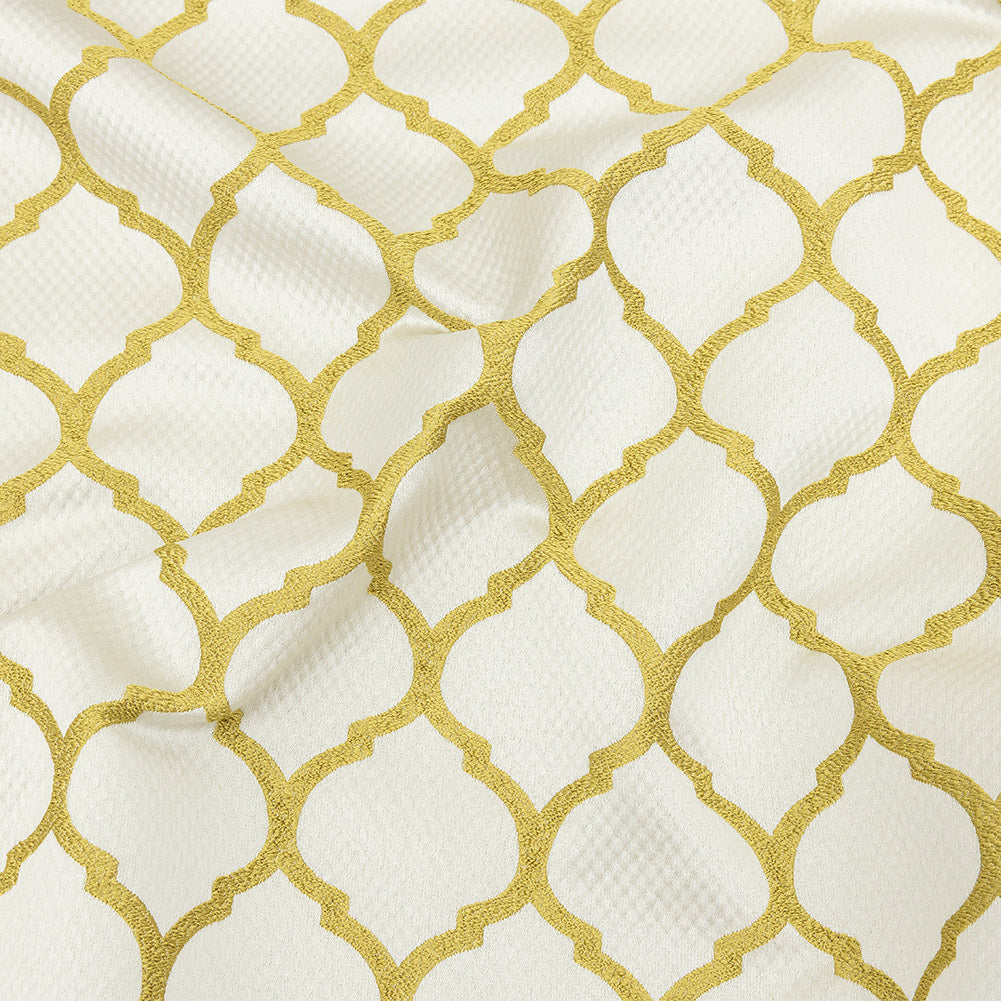 Satin-Faced Jacquard - Zest Moroccan Quatrefoil - British Imported - Joann Fabrics