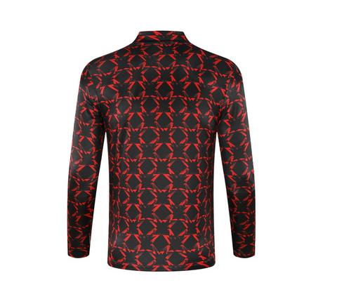 2024/2025 Manchester United Half-Pull Training Suit Red and black print Football Shirt 1:1 Thai Quality Set