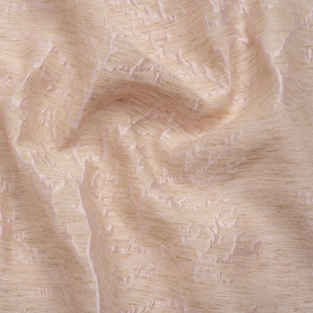 Luminous Pink and Heathered Beige Winter Trees Lightweight Polyester and Linen Brocade - Joann Fabrics