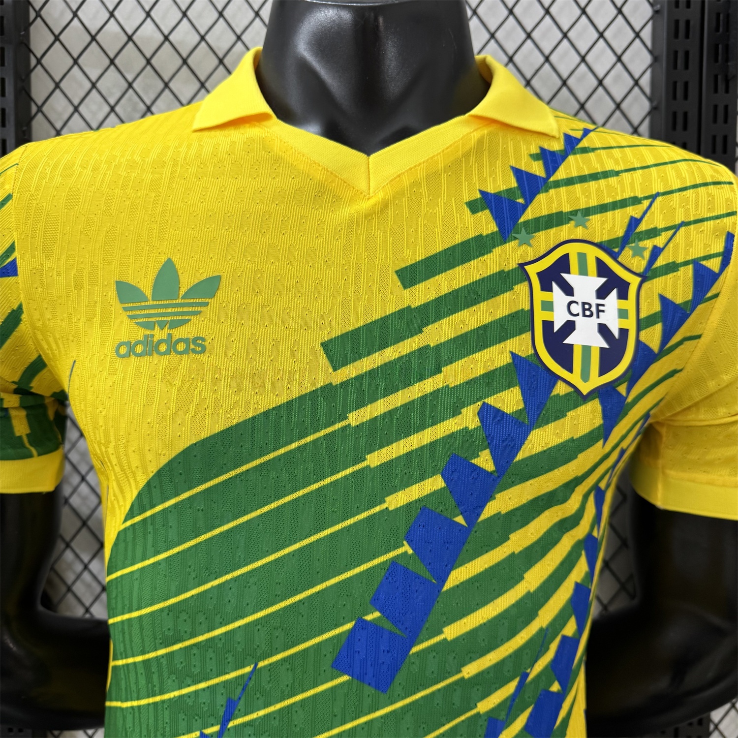 Brazil 2026 Blue-Green Stripes Yellow Special Jersey - Player Version - UnitedFutballJersey