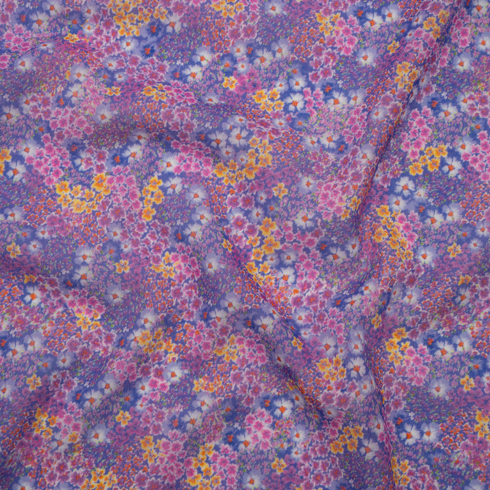 Cotton Voile - Purple, Pink and Yellow Floral Field - Mood Exclusive Wildflower Whispers Print - Joann Fabrics