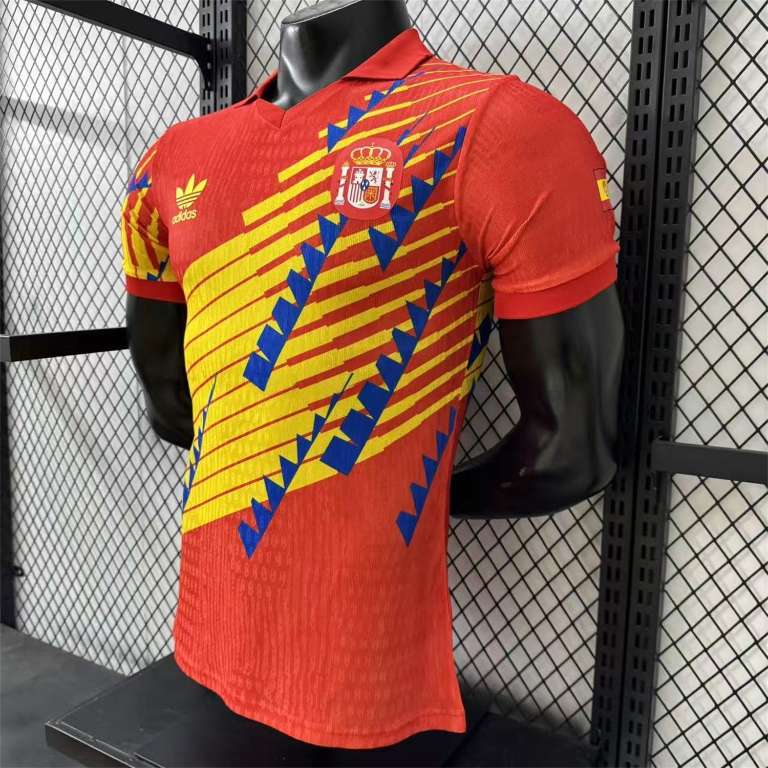 Spain 2026 Blue-Yellow Stripes Red Special Jersey - Player Version - UnitedFutballJersey