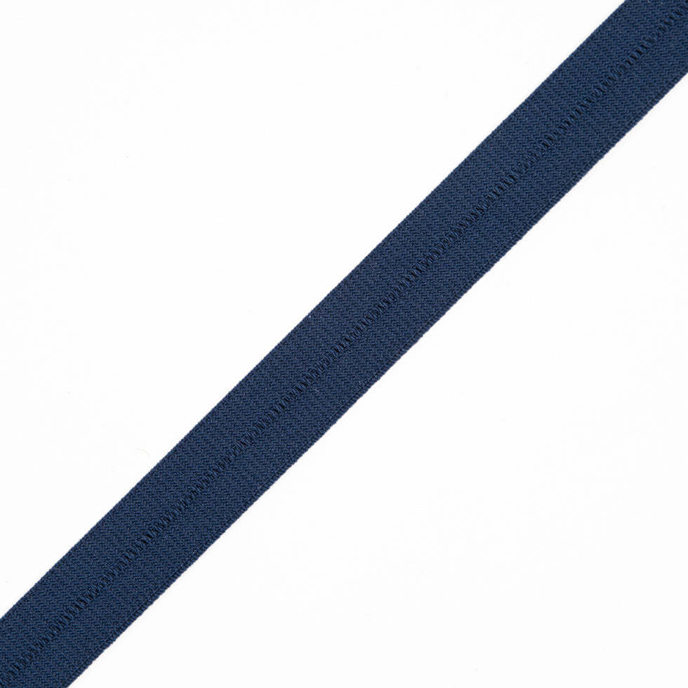 Navy Stretch Fold Over Grosgrain - 0.625