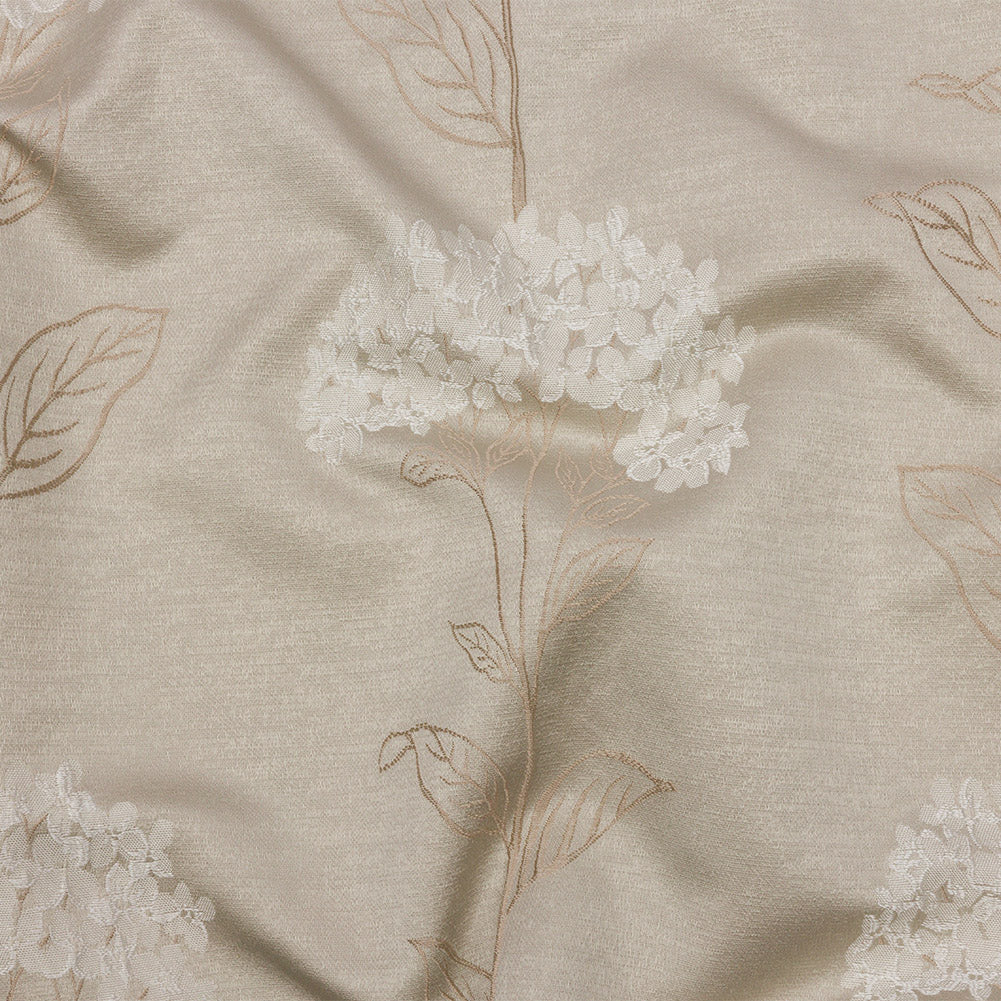 Drapery Jacquard - Sesame Hydrangea Stems - British Imported - Joann Fabrics
