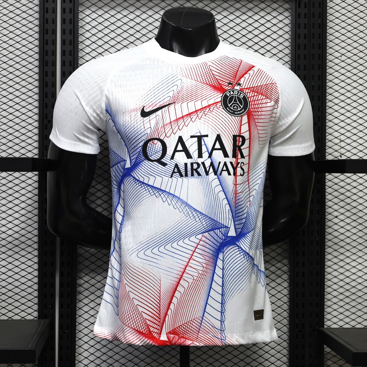 Paris Saint-Germain PSG 26-27 White Red Blue Pre-Match Training Jersey - Player Version - UnitedFutballJersey