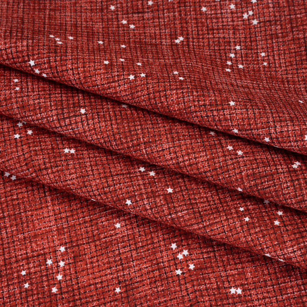 Printed Quilting Cotton by Ghazal Razavi for FIGO Studio - Red Checks and Stars - Stash Collection - Joann Fabrics