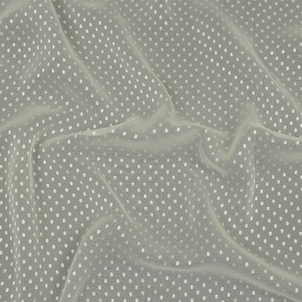 Famous Australian Designer Lead Crystal Embroidered Dots and Diagonal Striped Polyester and Viscose Chiffon - Joann Fabrics