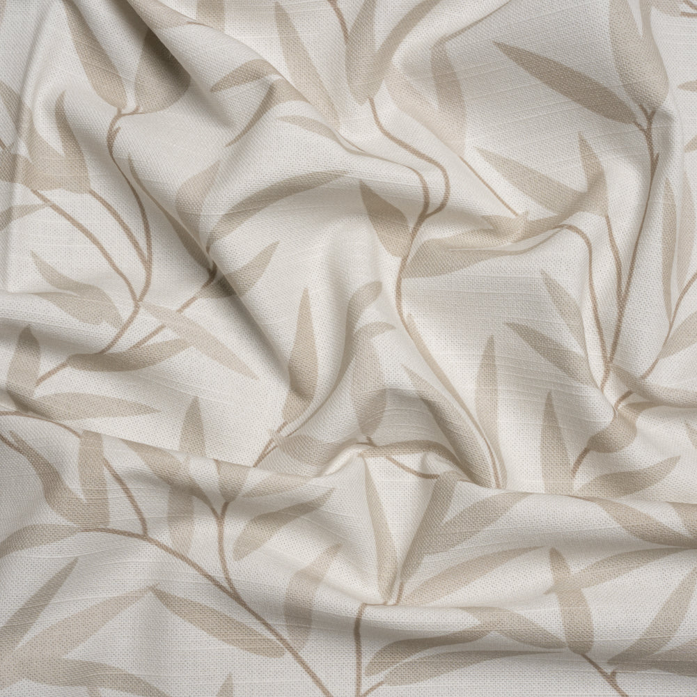Cotton Canvas Print - Natural Willow Leaves - British Imported - Joann Fabrics