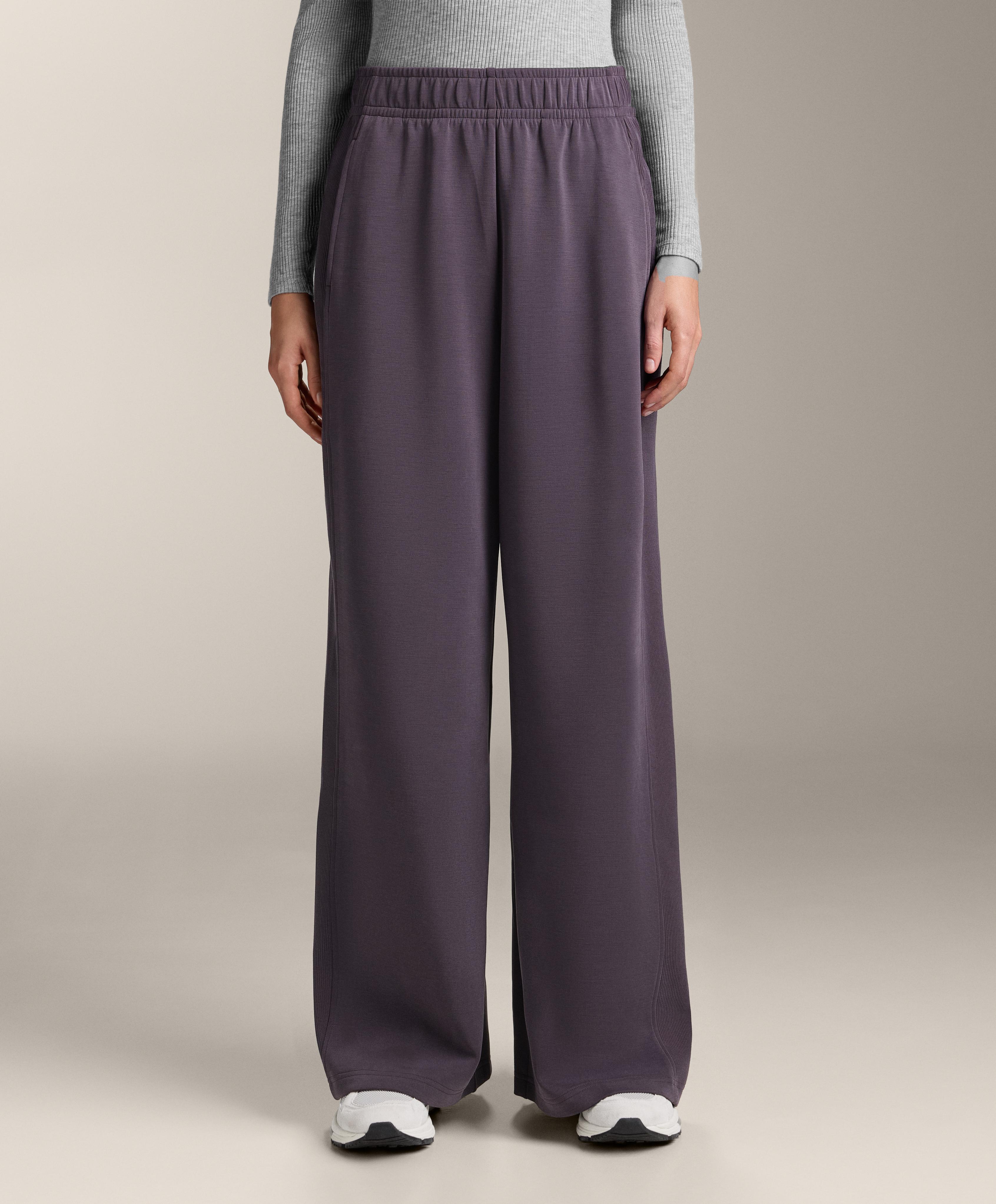 Straight-leg rib trousers with brushed modal