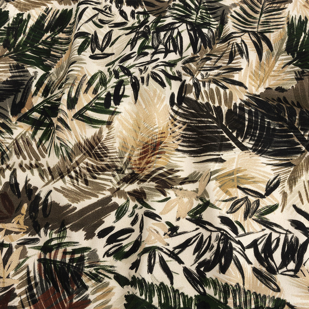 Mood Exclusive Ivory Take It or Leaf It Stretch Brushed Cotton Twill - Joann Fabrics