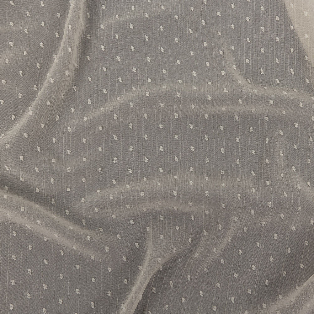 Famous Australian Designer Pearl Flocked Polka Dots Crinkled Polyester Georgette - Joann Fabrics