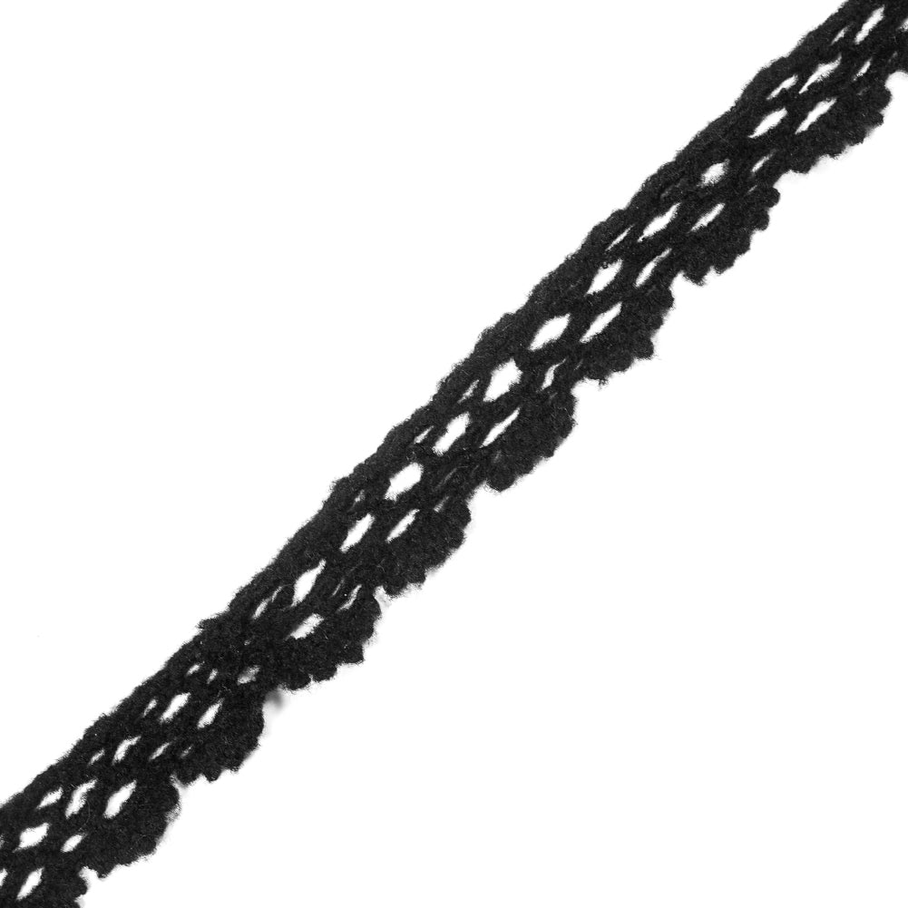 Black Crochet Wool Trim - 1.375