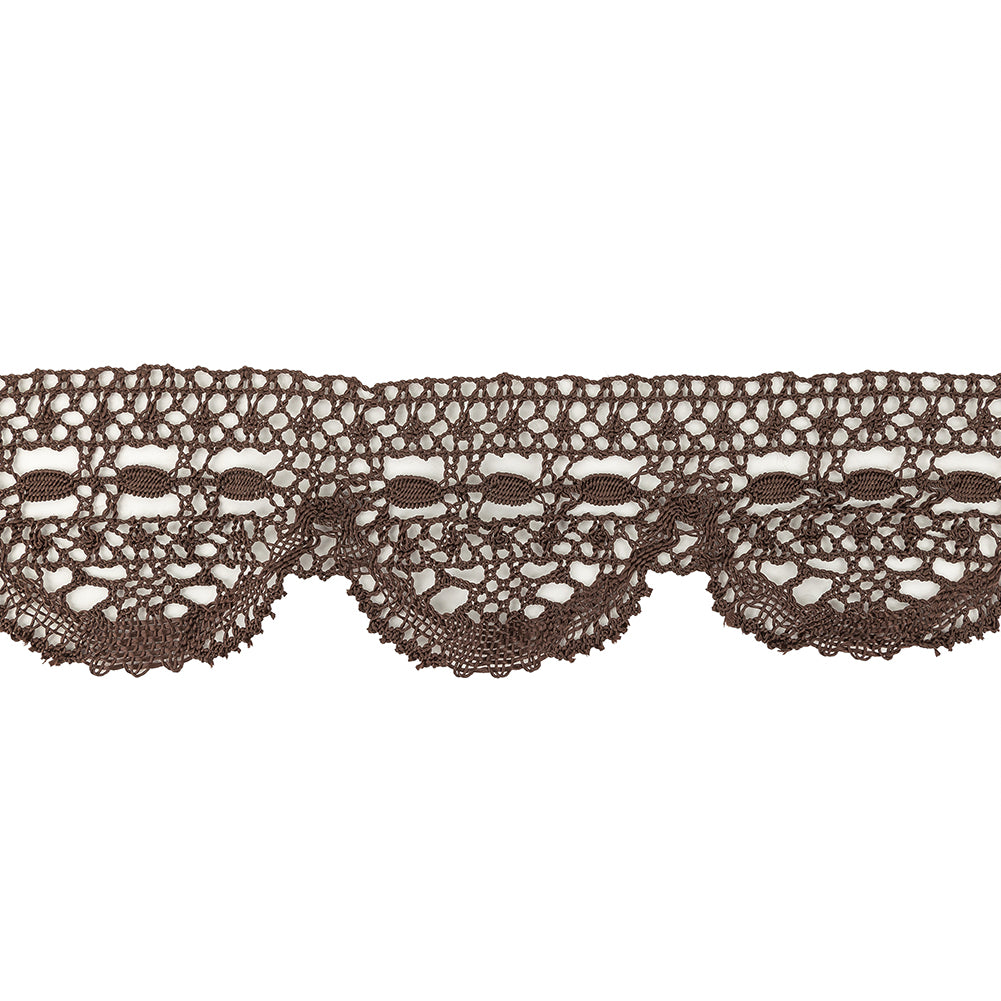 Brown Geometric Lace Trimming - 2.5