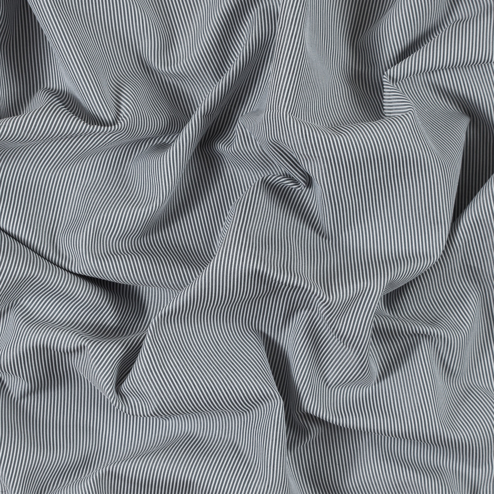 White and Cool Gray Striped Polyester Woven - Joann Fabrics