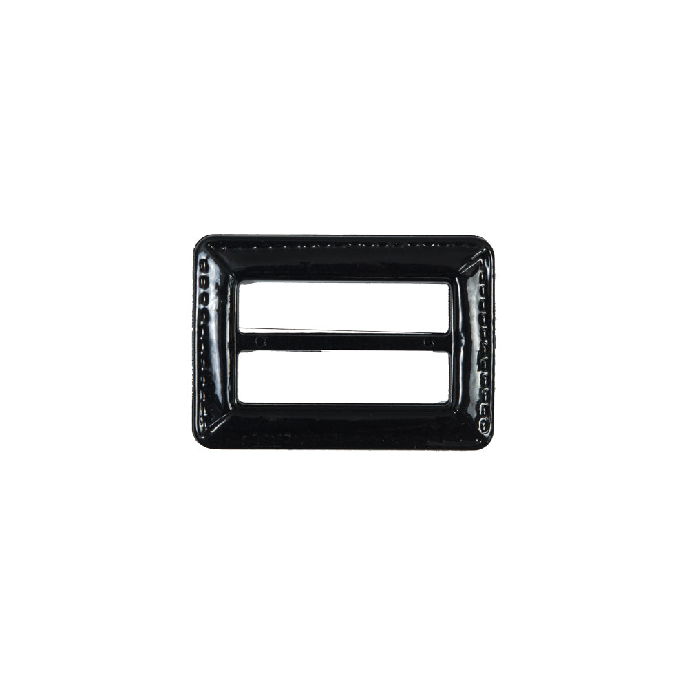 Black Laquered Leather Buckle - 1.5