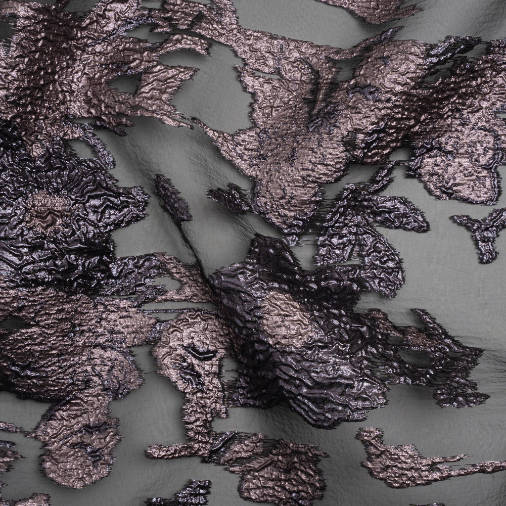 Metallic Luxury Burnout Brocade - Purple, Lilac and Black Floral Border - Joann Fabrics