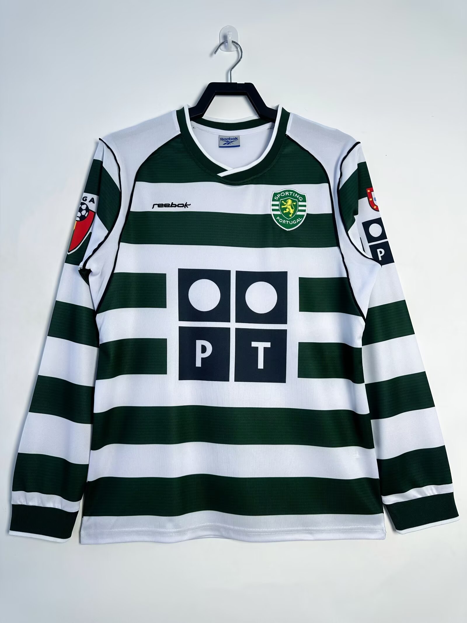 2001/2003 Retro Sporting Lisbon Long Sleeves Home Football Shirt 1:1 Thai Quality