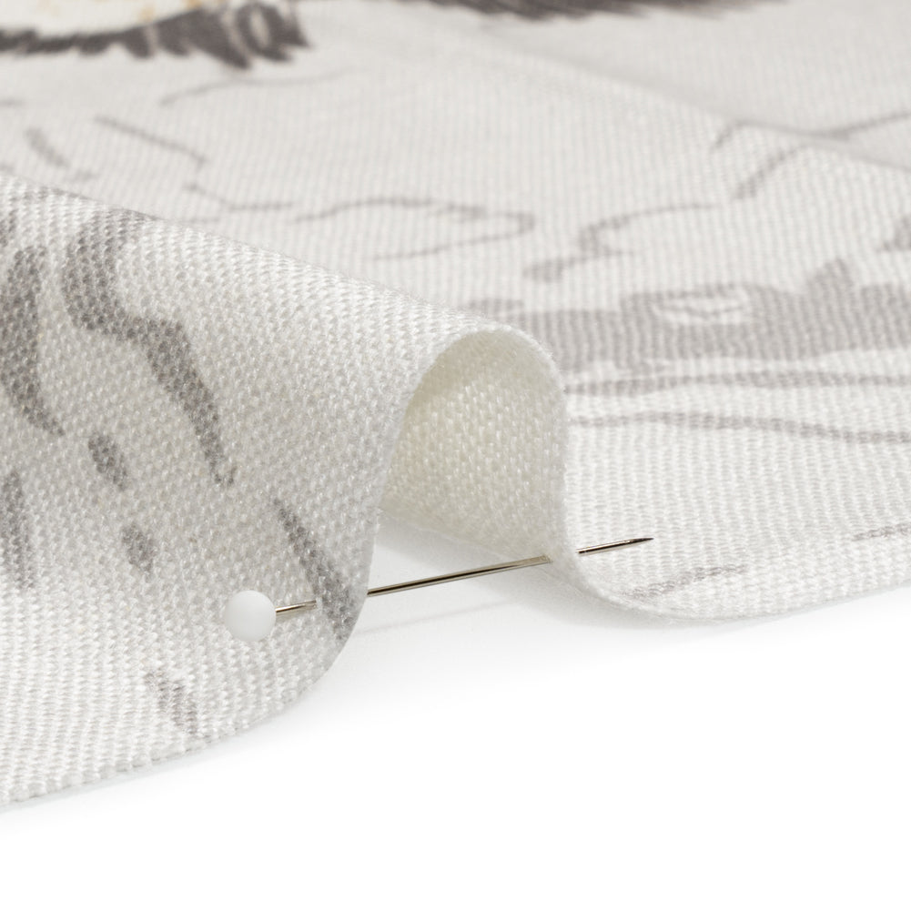 Viscose and Linen Drapery Woven Print - Silver Cranes in the Clouds - British Imported - Joann Fabrics