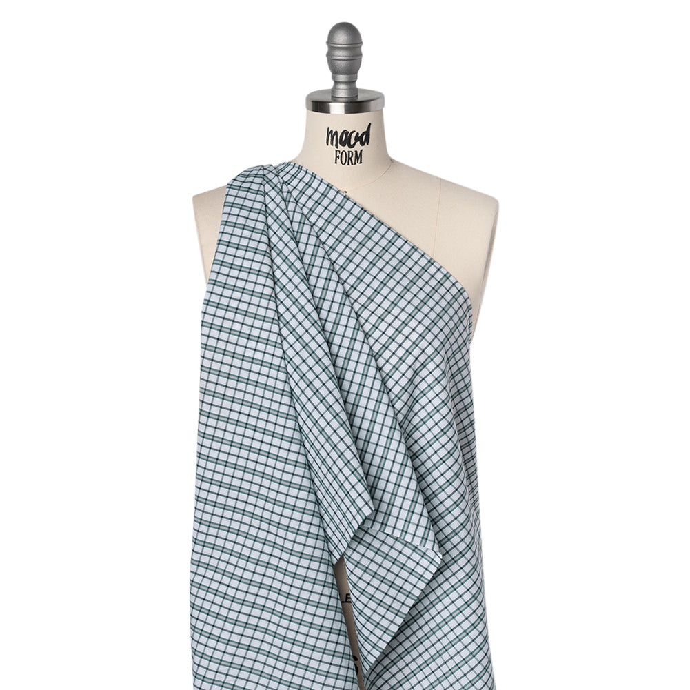 Cotton Shirting - Black, Green and White Shadow Plaid - Deadstock - Joann Fabrics
