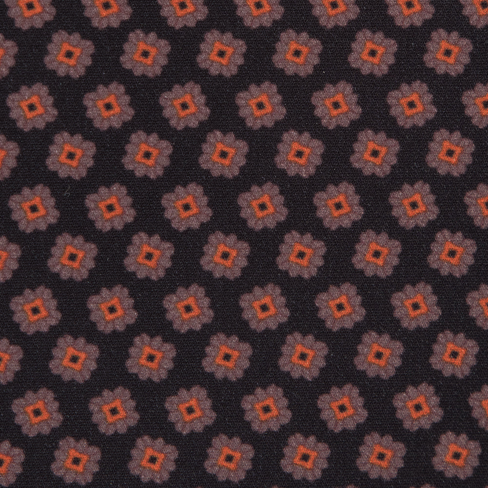 Italian Orange and Black Floral Digitally Printed Stretch Polyester - Joann Fabrics