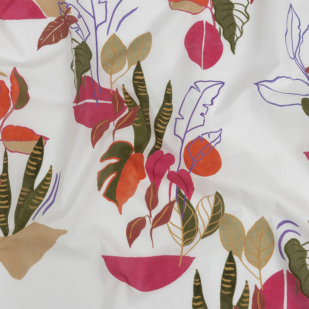 Mood Exclusive White Succulent Contours Cotton Shirting - Joann Fabrics