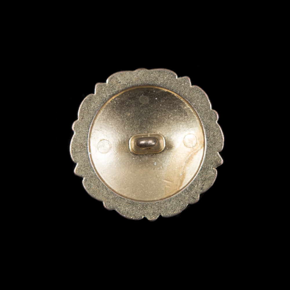 Italian White and Gold Floral Metal Shank Back Button - 36L/23mm - Joann Fabrics