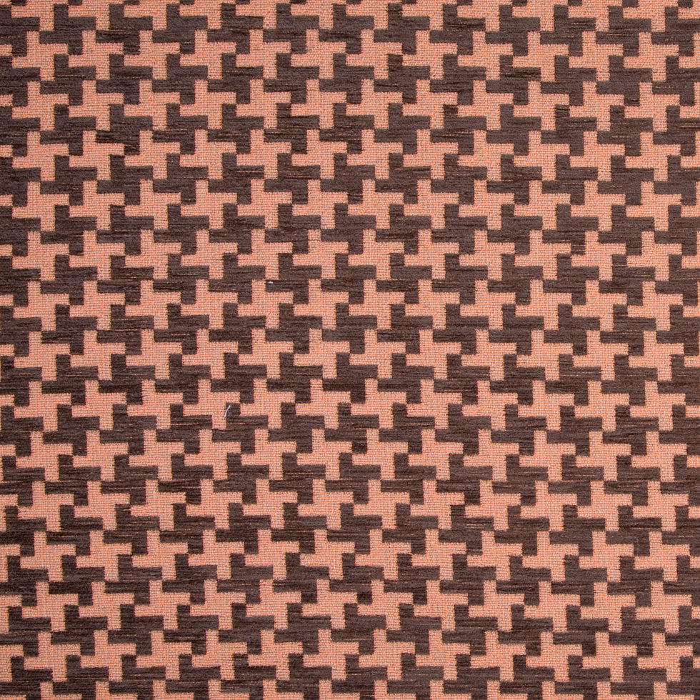 Chocolate/Tiger Lily Houndstooth Chenille - Joann Fabrics