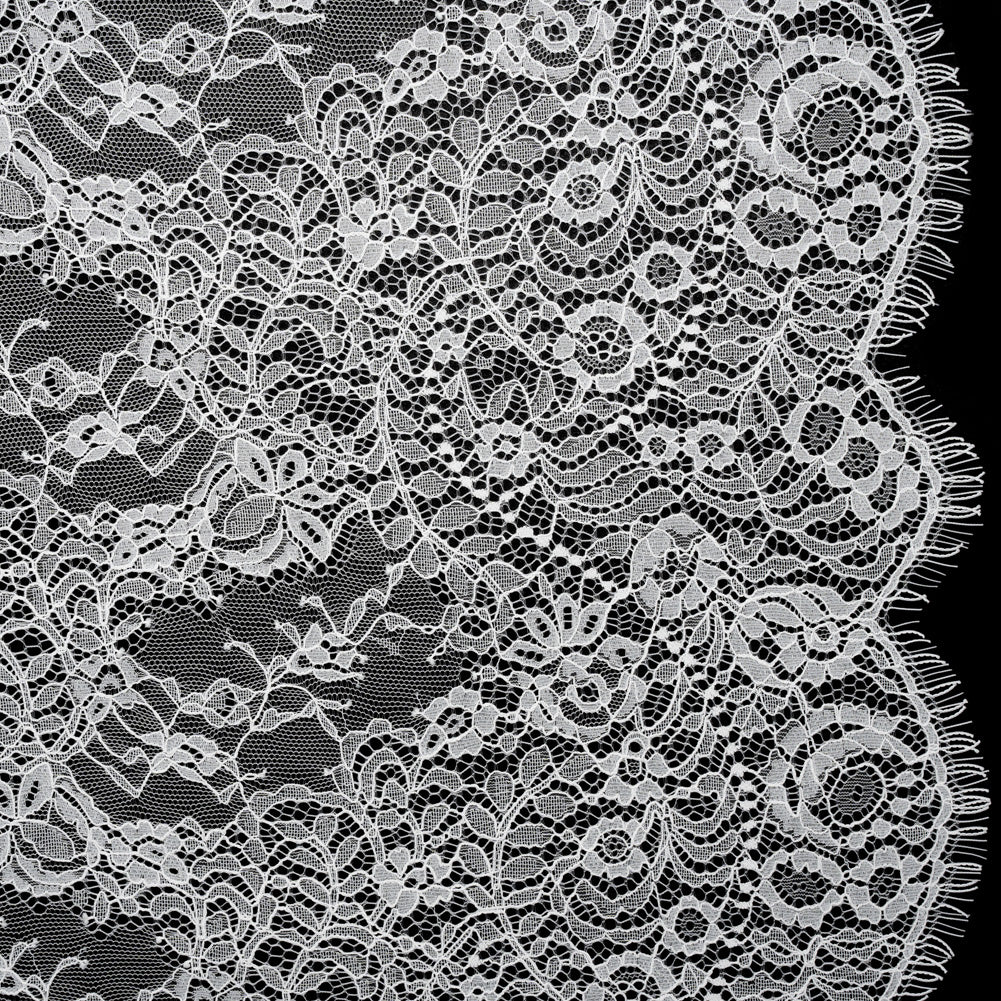Chantilly Lace with Finished Edges - White PFD Crossing Floral Bands - Joann Fabrics