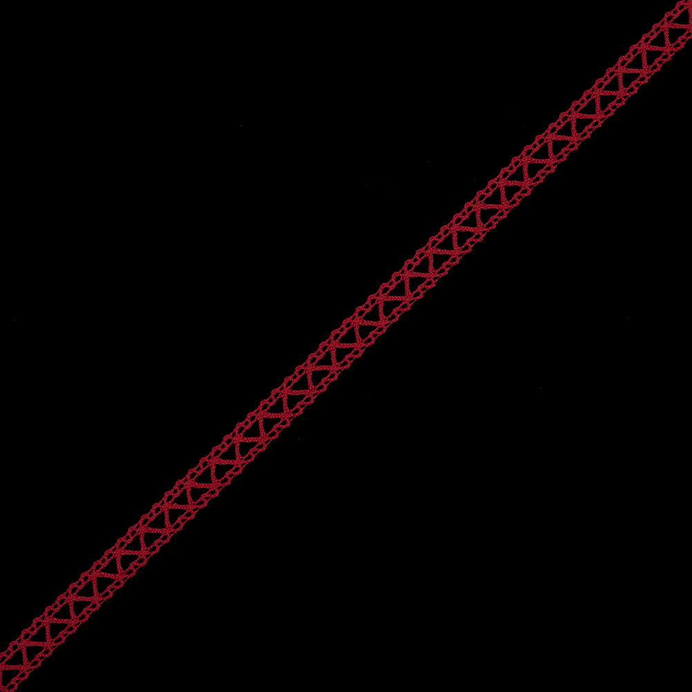 Red European Cotton Crochet Trim - 0.5