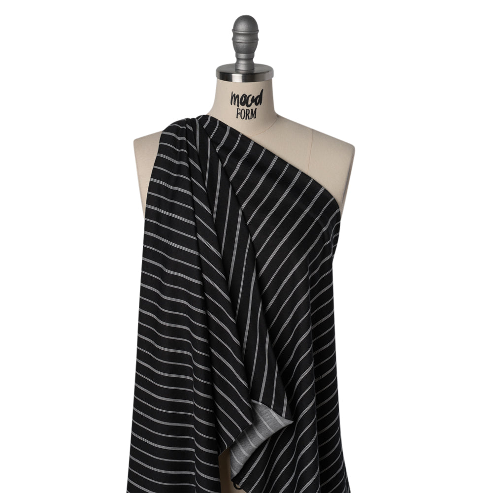 Cotton and Viscose Jersey Print - Black and White Striped - Deadstock - Joann Fabrics