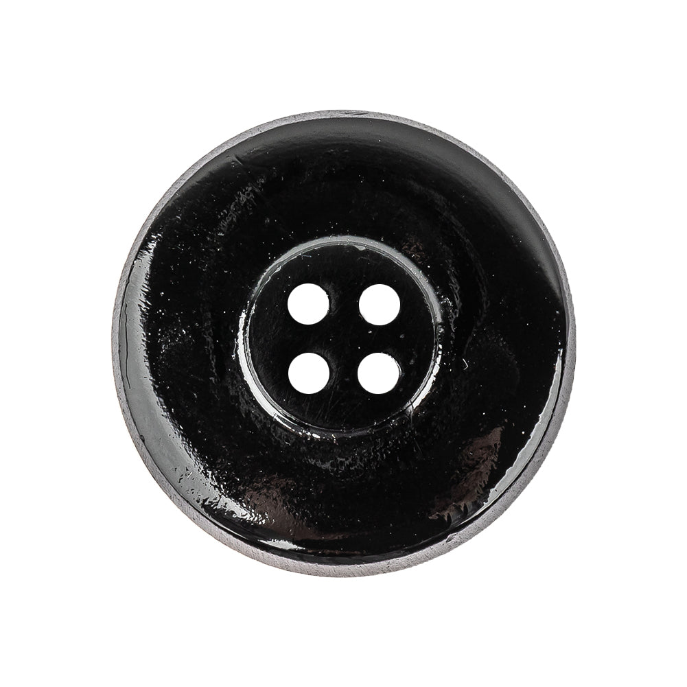 Black and Gold Edged 4-Hole Glass Button - 42L/27mm - Joann Fabrics