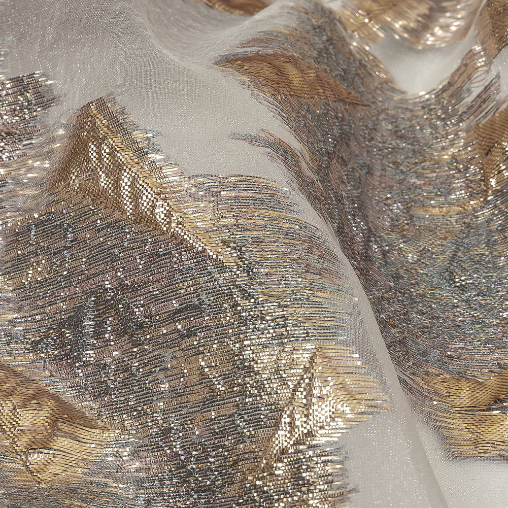 Metallic Rose and Gold Shattered Glass Luxury Burnout Brocade - Joann Fabrics