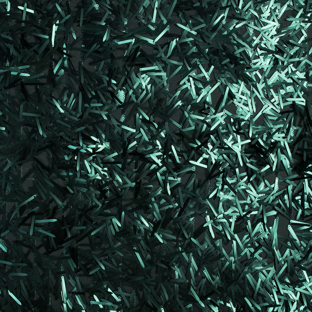 Soft Tulle with Fringe Sequins - Dull Emerald - Phryne Collection - Joann Fabrics