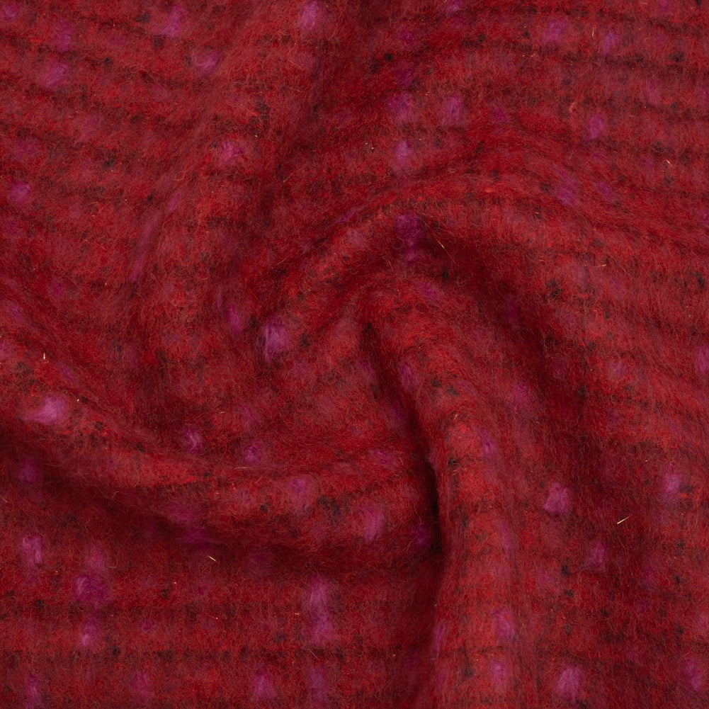 Brushed Wool Blend Tweed - Red, Burgundy and Fuchsia Plaid - Joann Fabrics
