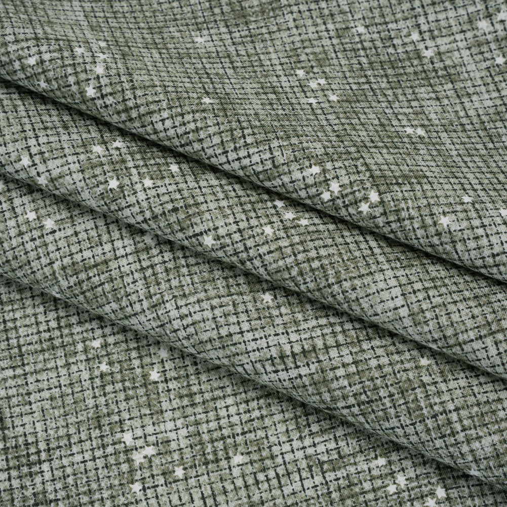 Printed Quilting Cotton by Ghazal Razavi for FIGO Studio - Sage Checks and Stars - Stash Collection - Joann Fabrics