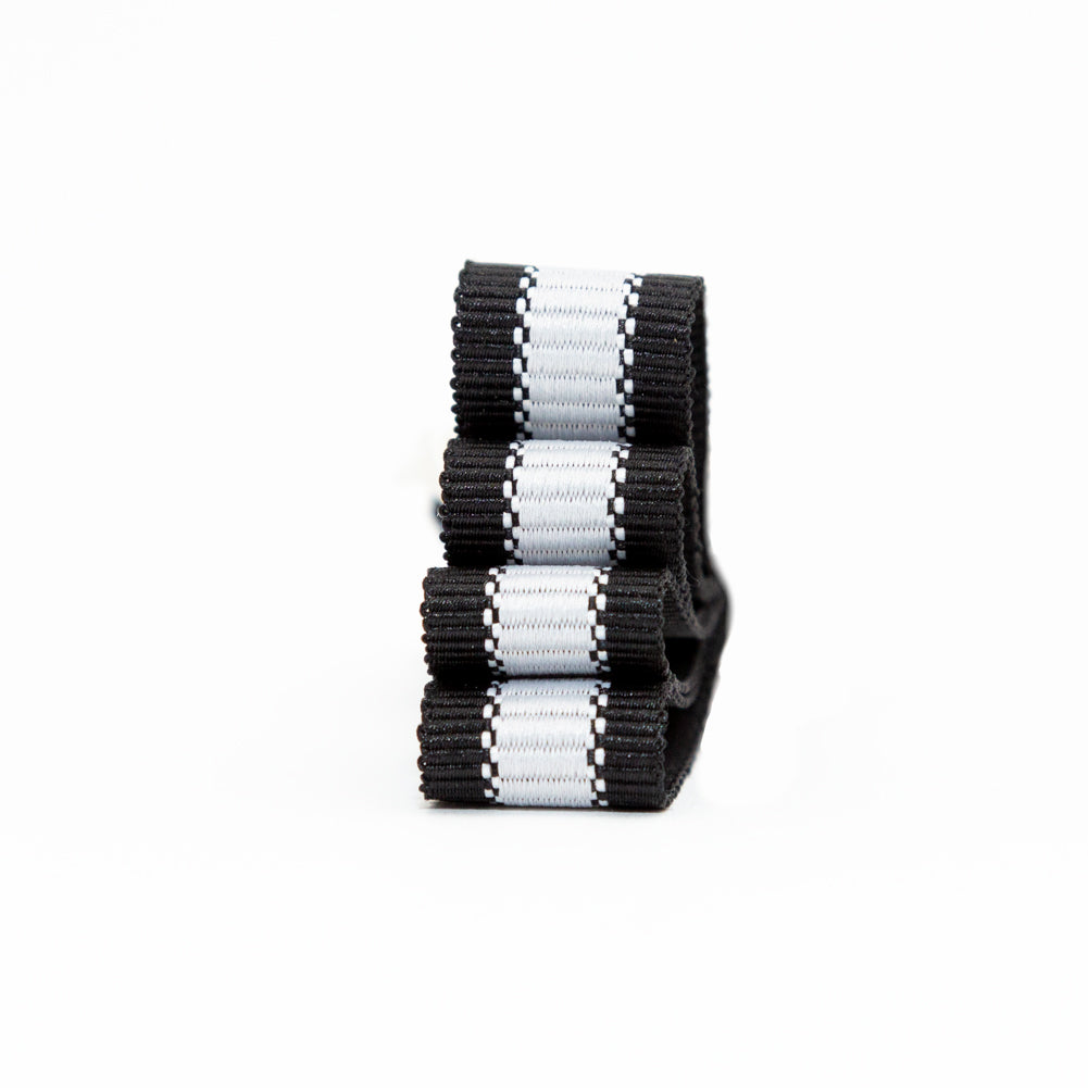 Italian Black and Light Silver Striped Grosgrain Ribbon - 0.625