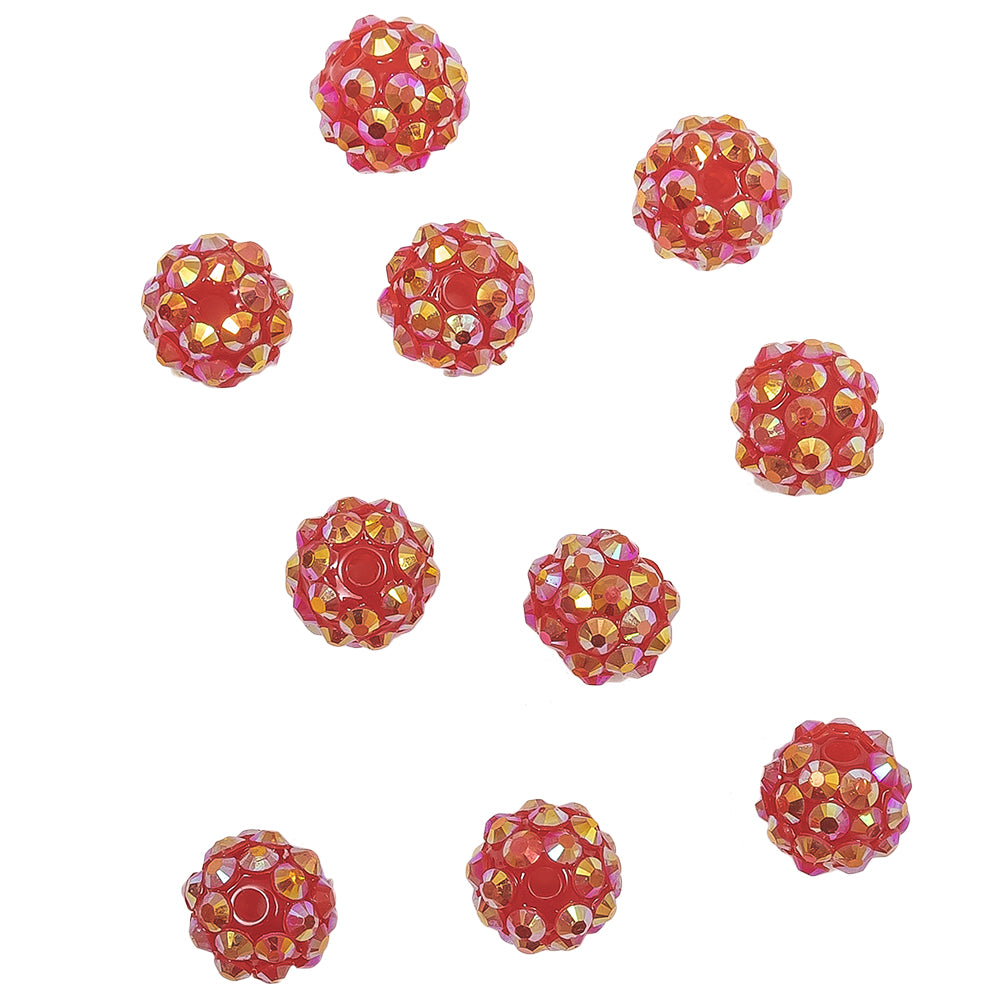 Red AB Rhinestone and Resin Faceted 12mm Beads - 10pc - Joann Fabrics
