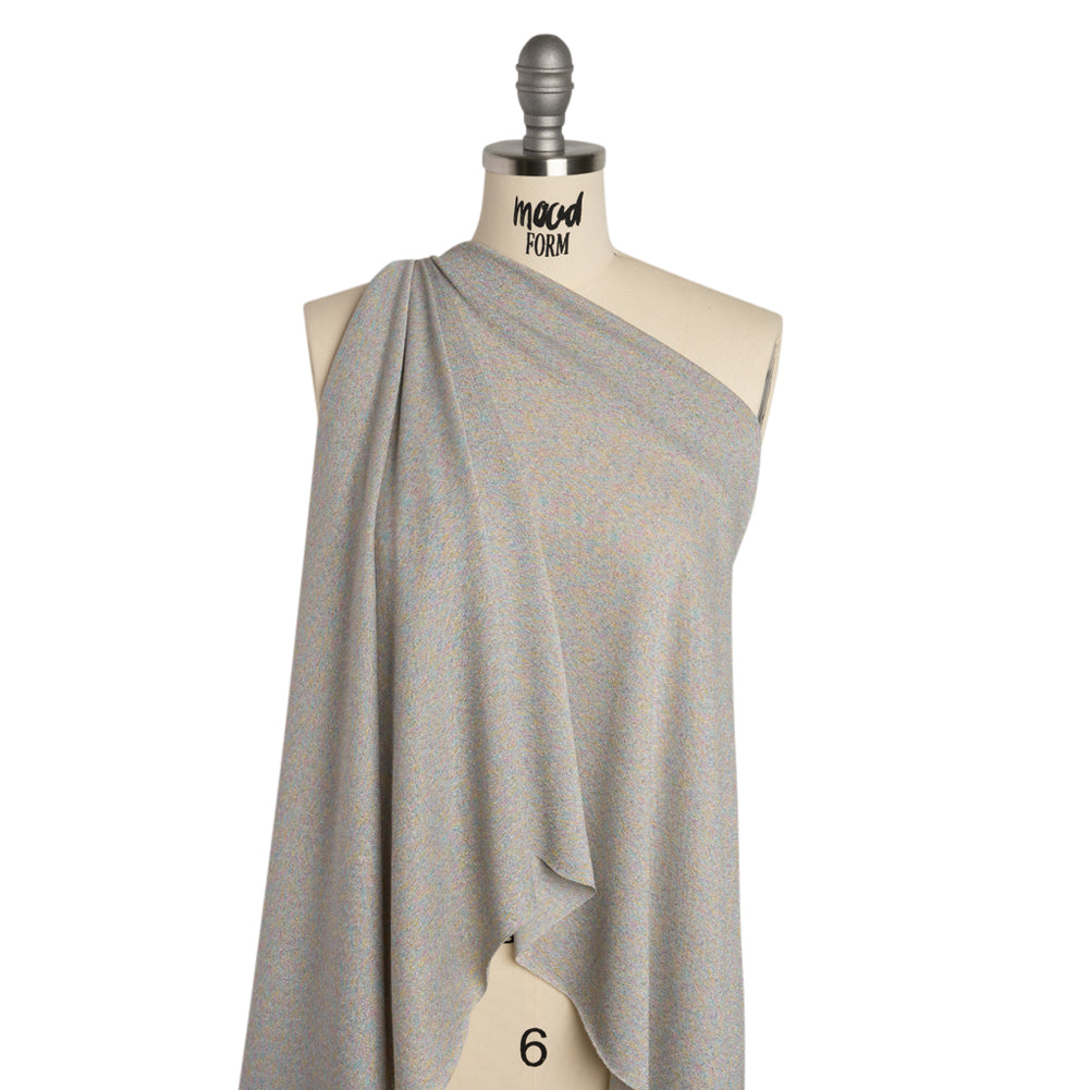 Metallic Stretch Rayon and Polyester Jersey - Heathered Gray and Pastel Primaries - Designer Deadstock - Joann Fabrics
